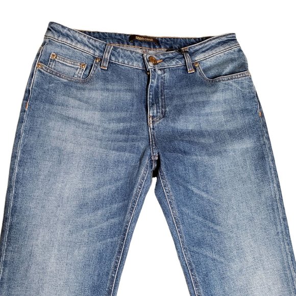 Roberto Cavalli Jeans Womens Sz IT-44 US-8 Regular Straight Leg Medium Wash NWT - Picture 3 of 12